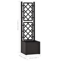 Plantenbak hoog met latwerk en zelfbewateringssysteem antraciet - thumbnail