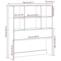 Hoofdbord met opbergruimte 100 cm massief grenenhout wasbruin - thumbnail