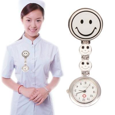 Glimlach stijl Portable legering verpleegkundige ronde Quartz horloge horloge met Pin(White) Glimlach stijl Portable legering verpleegkundige ronde Quartz horloge horloge met Pin(White)
