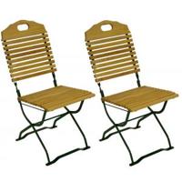 Bistrostoel set inklapbaar Bad Tolz - groen frame - thumbnail