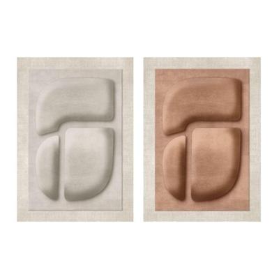 Canvas Home ESPRIT Bruin Beige Abstract Scandinavisch 80 x 3 x 120 cm (2 Stuks)