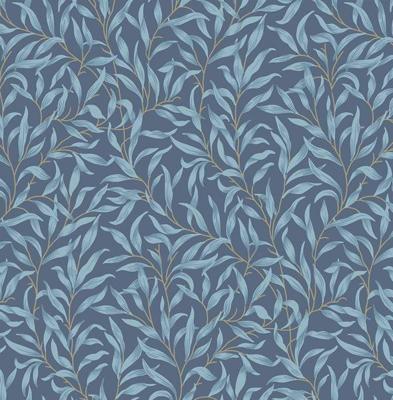 Dutch Wallcoverings British Heritage Blaadjes - Blauw