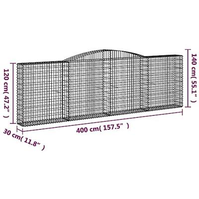 Schanskorven 15 st gewelfd 400x30x120/140 cm ijzer