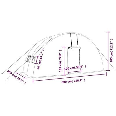 VidaXL Tuinkas met stalen frame 12 m² 6x2x2,85 m VidaXL Tuinkas met stalen frame 12 m² 6x2x2,85 m