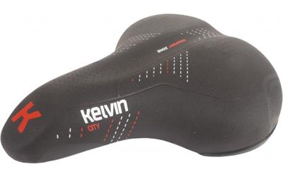 Wittkop Fietszadel kelvin accu met zadelstrop - zwart