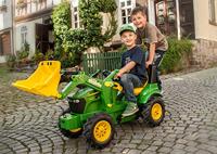Rolly Toys Farmtrac John Deere 7930 traptrekker met lucht-banden, versnelling, rem en voorlader - thumbnail