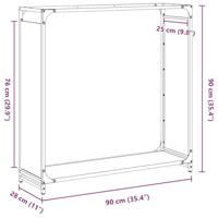 Brandhoutrek 90x28x90 cm koudgewalst staal olijfgroen - thumbnail
