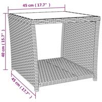 3-delige Tuinset met kussens poly rattan zwart - thumbnail