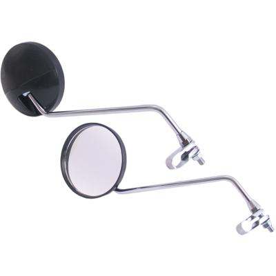 Edge Spiegelset met klem m8 met helder glas - ronde vorm - zwart / chroom