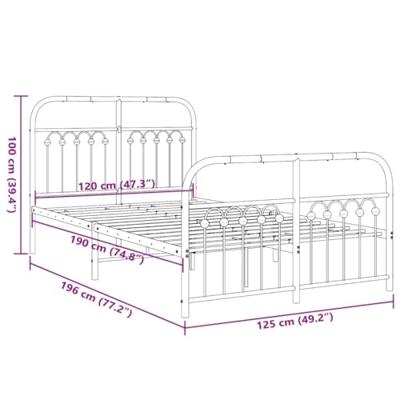 Bedframe met hoofd- en voeteneinde metaal zwart 120x190 cm Bedframe met hoofd- en voeteneinde metaal zwart 120x190 cm