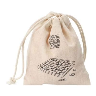 Schaak- en Damspel Hout in Katoenen Zak