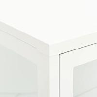 Dressoir 75x35x105 cm staal en glas wit - thumbnail