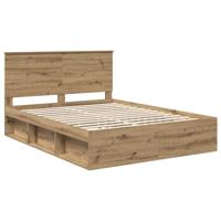 Bedframe Ambachtelijk eiken 150 x 200 cm Massief grenenhout - thumbnail