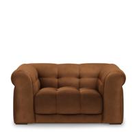 Rivièra Maison Loveseat 'Cobble Hill' Velvet, kleur Cognac - thumbnail