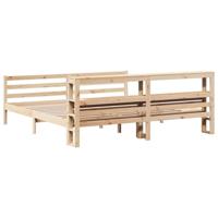 Bedframe met hoofdbord massief grenenhout 200x200 cm - thumbnail
