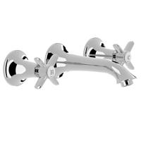 Wastafelmengkraan Tres Clasic Inbouw Kruisgreep Licht Gebogen Chroom - thumbnail
