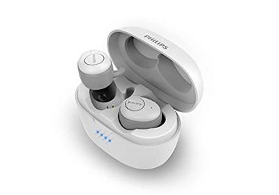 Philips T3215WT/00 In-Ear Oordopjes met Microfoon, Volledig Draadloze Oordopjes Bluetooth (Spraakassistent, Lange Afspeeltijd, Spatwaterbestendig IPX4, USB-C-Oplaadetui) Wit - 2020/2021 Model