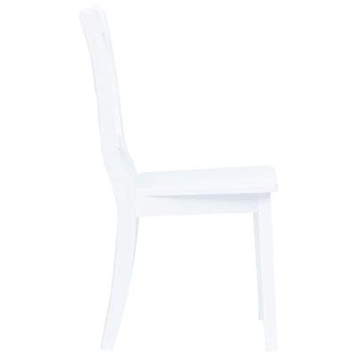 Eetkamerstoelen 4 st massief rubberwood wit - thumbnail