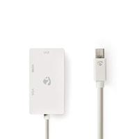 Mini-DisplayPort multi-adapterkabel | Mini-DisplayPort male - VGA female + DVI-D 24+1-pins female + HDMI-uitgang | 0,2 m | Wit - thumbnail