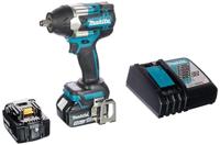 Makita DTW700RTJ 18 V Slagmoersleutel 1/2" 700Nm met frictiering en gat voor borgpen | 5,0 Ah accu (2 st), snellader, Mbox - thumbnail