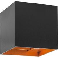 Highlight WandspotSquare zwart met goud 10cm - W3618.38 - thumbnail