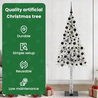 VidaXL Kerstboom met 300 led met standaard wit 210 cm pe en staal - thumbnail