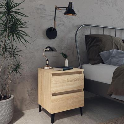 Nachtkastjes 2 st 40x35x50 cm spaanplaat sonoma eikenkleurig