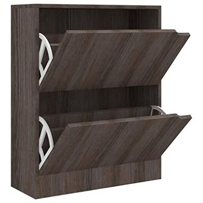 VidaXL Schoenenkast 2 deuren 59x24x74 cm bewerkt hout sonoma eiken VidaXL Schoenenkast 2 deuren 59x24x74 cm bewerkt hout sonoma eiken