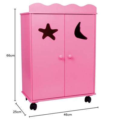 Small Foot houten poppen kledingkast roze Small Foot houten poppen kledingkast roze