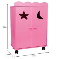 Small Foot houten poppen kledingkast roze - thumbnail