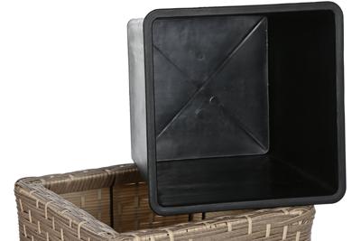 Plantenbakkenset Home ESPRIT Polypropyleen Rotan 40 x 40 x 36 cm