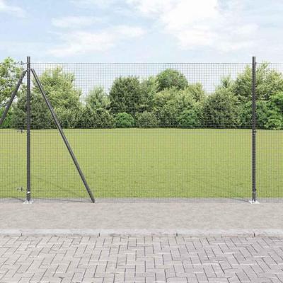 VidaXL Afrasteringspaal grijs 10 x 1,5 m (25 x 25 mm gaas) staal