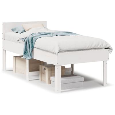 Bedframe zonder matras massief grenenhout wit 75x190 cm Bedframe zonder matras massief grenenhout wit 75x190 cm