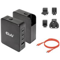 club3D CAC-1917 USB-laadstation 140 W 1x USB-A, 3x USB-C USB PD Zwart Binnen GaN - thumbnail