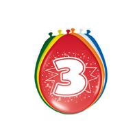 Ballonnen &apos;3&apos; (8 st) - thumbnail