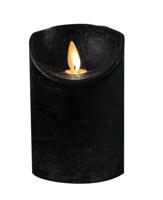 Kaars wax rustiek bewegende vlam 7,5x10 cm zwart b.o. Anna's Collection - Annas collection - thumbnail