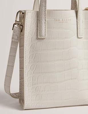 Ted Baker Wenissa Croc Effect Small Icon Bag-Ivory