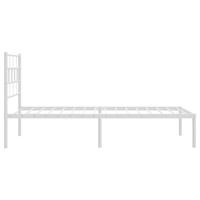 Bedframe met hoofdbord metaal wit 80x200 cm - thumbnail