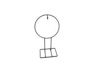 Kranshanger op voet 26xh47cm zwart - thumbnail