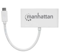 Manhattan 163552 USB-C 3.1 G1 type C-hub met laadpoort, wit - thumbnail