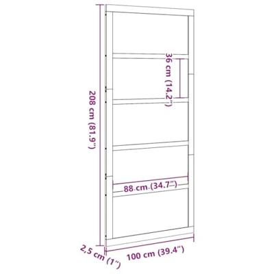 Schuifdeur Wit 100 x 208 cm Massief grenenhout