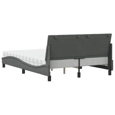 Bed met matras "Hanko" stof donkergrijs 120x200 cm - thumbnail