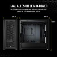 Corsair 5000D AIRFLOW Midi-tower PC-behuizing Zwart - thumbnail