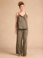 2-delige zwangerschaps- en voedingsset ENVIE DE FRAISE van biologisch katoenen gaas kaki - thumbnail