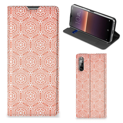 Sony Xperia L4 | Hoesje met Magneet | Pattern Orange Sony Xperia L4 | Hoesje met Magneet | Pattern Orange