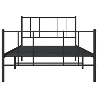 Bedframe met hoofd- en voeteneinde metaal zwart 100x190 cm - thumbnail