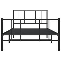 Bedframe met hoofd- en voeteneinde metaal zwart 90x200 cm - thumbnail