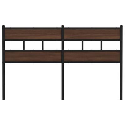 Hoofdbord 150 cm bewerkt hout en staal bruin eikenkleurig Hoofdbord 150 cm bewerkt hout en staal bruin eikenkleurig