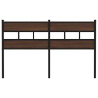 Hoofdbord 150 cm bewerkt hout en staal bruin eikenkleurig - thumbnail