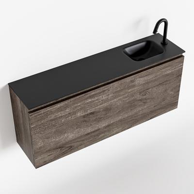 MONDIAZ OLAN 120cm toiletmeubel dark brown. LEX wastafel urban rechts 1 kraangat MONDIAZ OLAN 120cm toiletmeubel dark brown. LEX wastafel urban rechts 1 kraangat